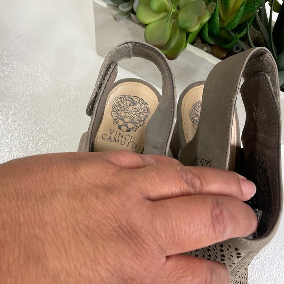 Vince Camuto Tan Peep-Toe Heels - Picture 3 of 7